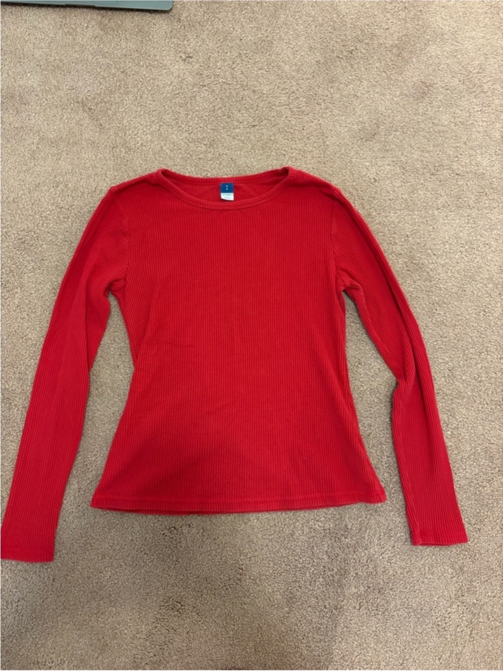 3 for $14 old navy Red Ribbed Long-Sleeve Women's Top size small